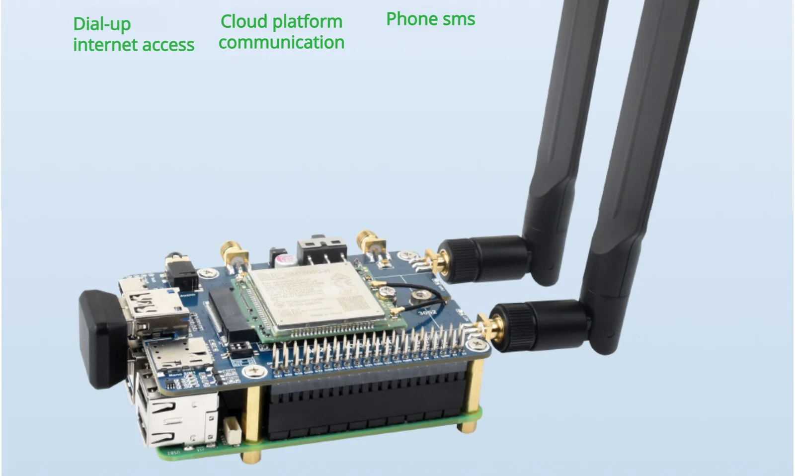 Sim7600gh Rpi Sheild Chipboard Waveshare Raspberry Pi SIM7600G-H M.2 Communication Expansion ...