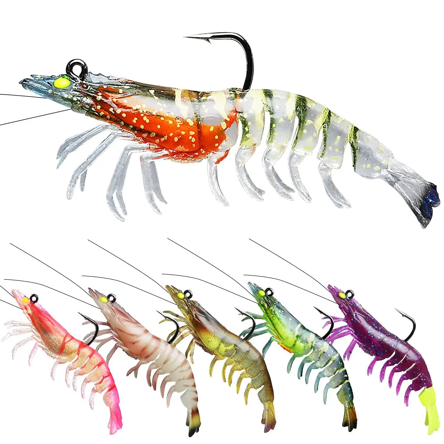 Pre-Rigged Crayfish Soft Lures with Treble Hook, Premium Durable