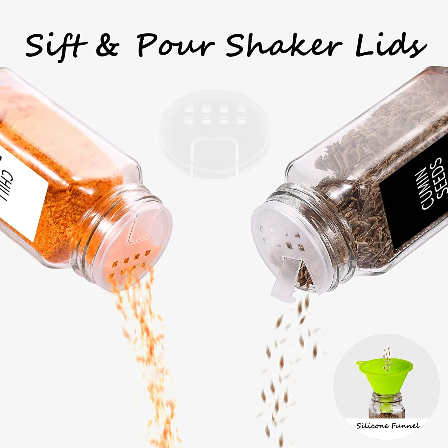 Spice Jars With Labels 4 Oz Glass Spice Jars With Bamboo Lids Seasoning Storage Bottles for Spice Rack Cabinet