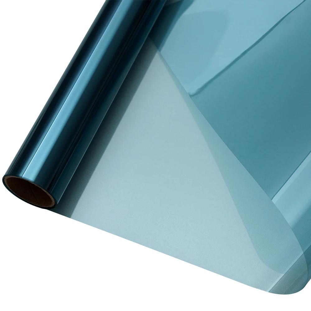 Light Blue Color Car Window Tinting Nano Materials Film With Adhesive Anti Glare Film Heat Rejection