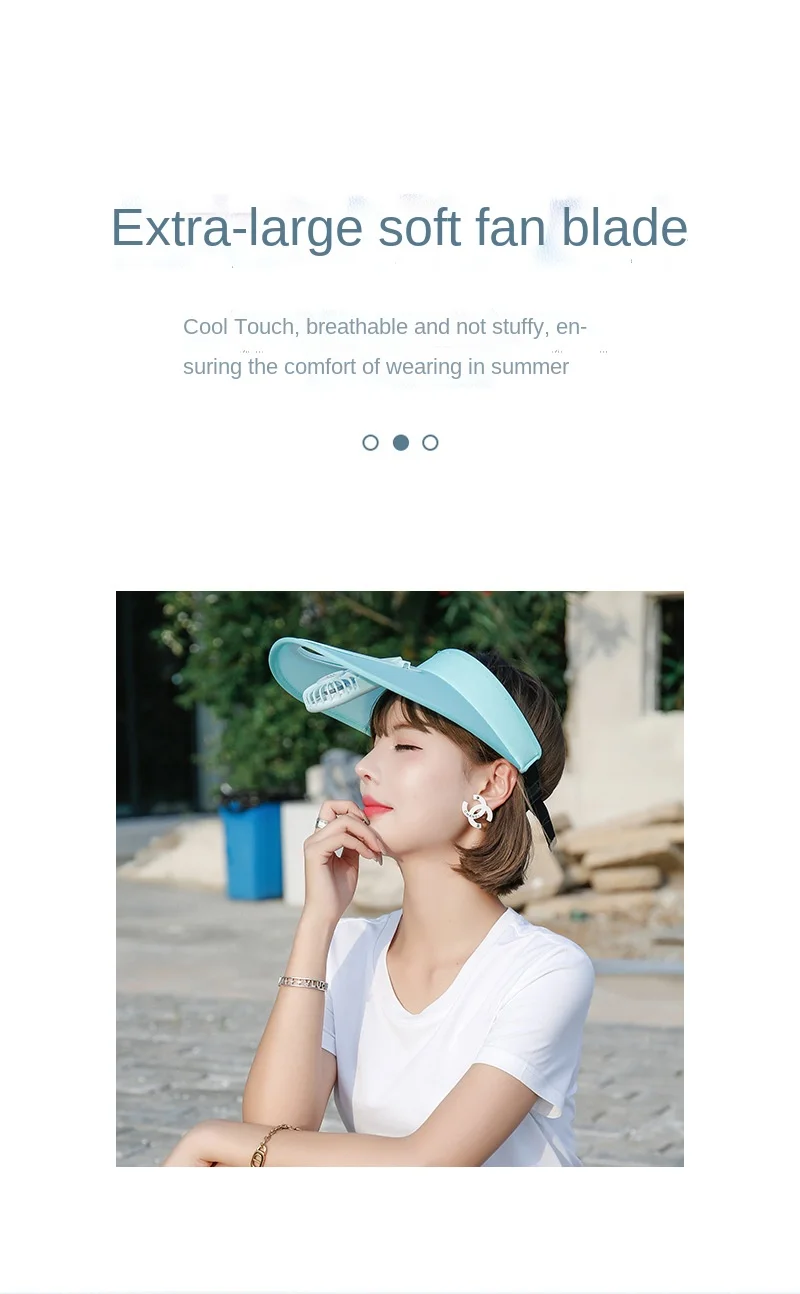 MTBB Rechargeable Fan Cap Solar Panel Powered Hats Summer Beach Outdoor Carton Adult Children Visor