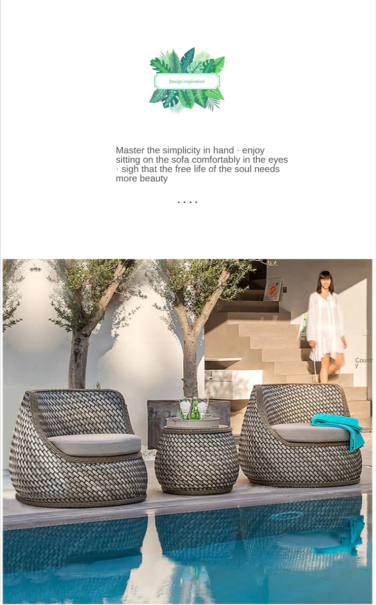 New design garden Furniture Outdoor Rattan Sofa set