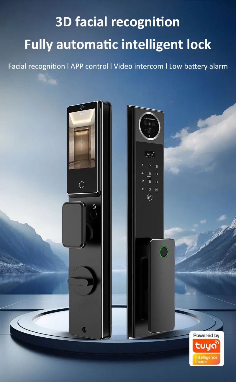 Tuya 3D Face Recognition Fingerprint Lock Smart Electric Door Lock for ...