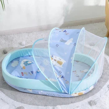 2024 Portable Easy Foldable Cotton Baby Travel Bed Crib with Modern Design Breathable Baby Mosquito Net for Newborn