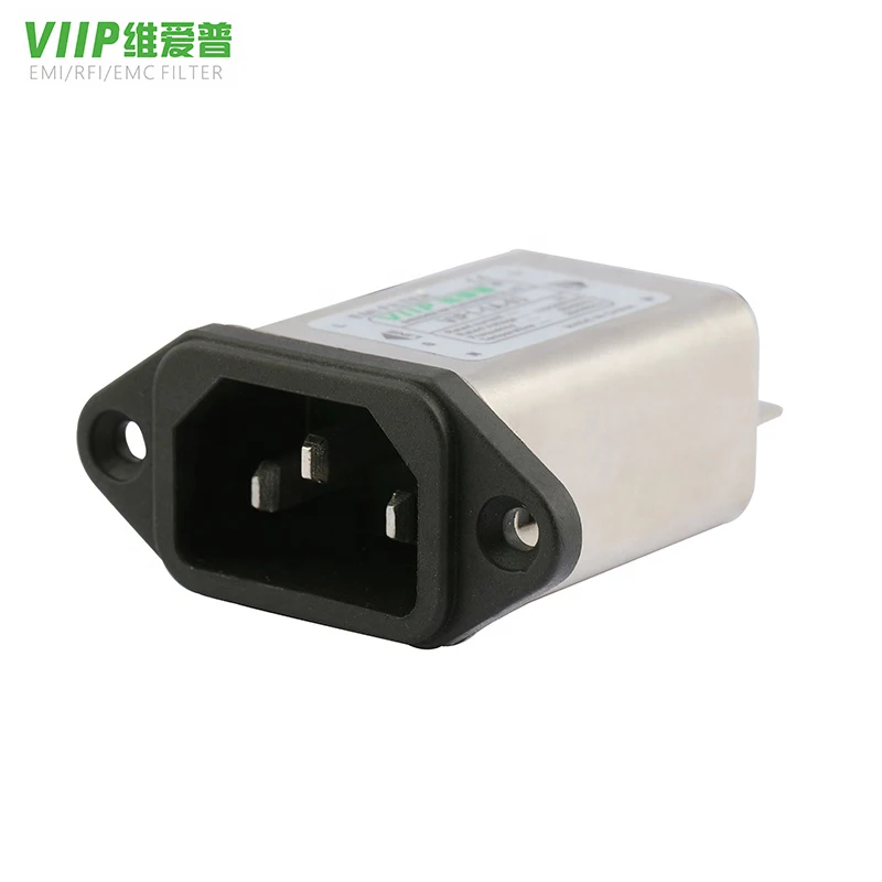 AC 220V 10A IEC 320 C14 Male Plug 3-Pin Black PCB Panel Power Socket ...