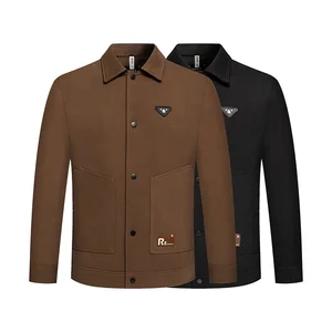 Oversized Spring and Autumn Men's Lapel Pocket Work Jacket Youth Fashion Windproof Baggy Jacket