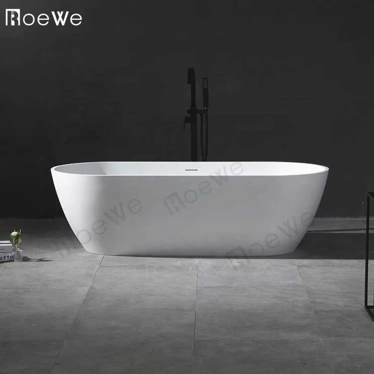 71inch Oval Shape Artificial Stone Bathtubs Solid Surface Freestanding Bathtub Resin Cast Stone Bath Tub Soaking Matt Tubs