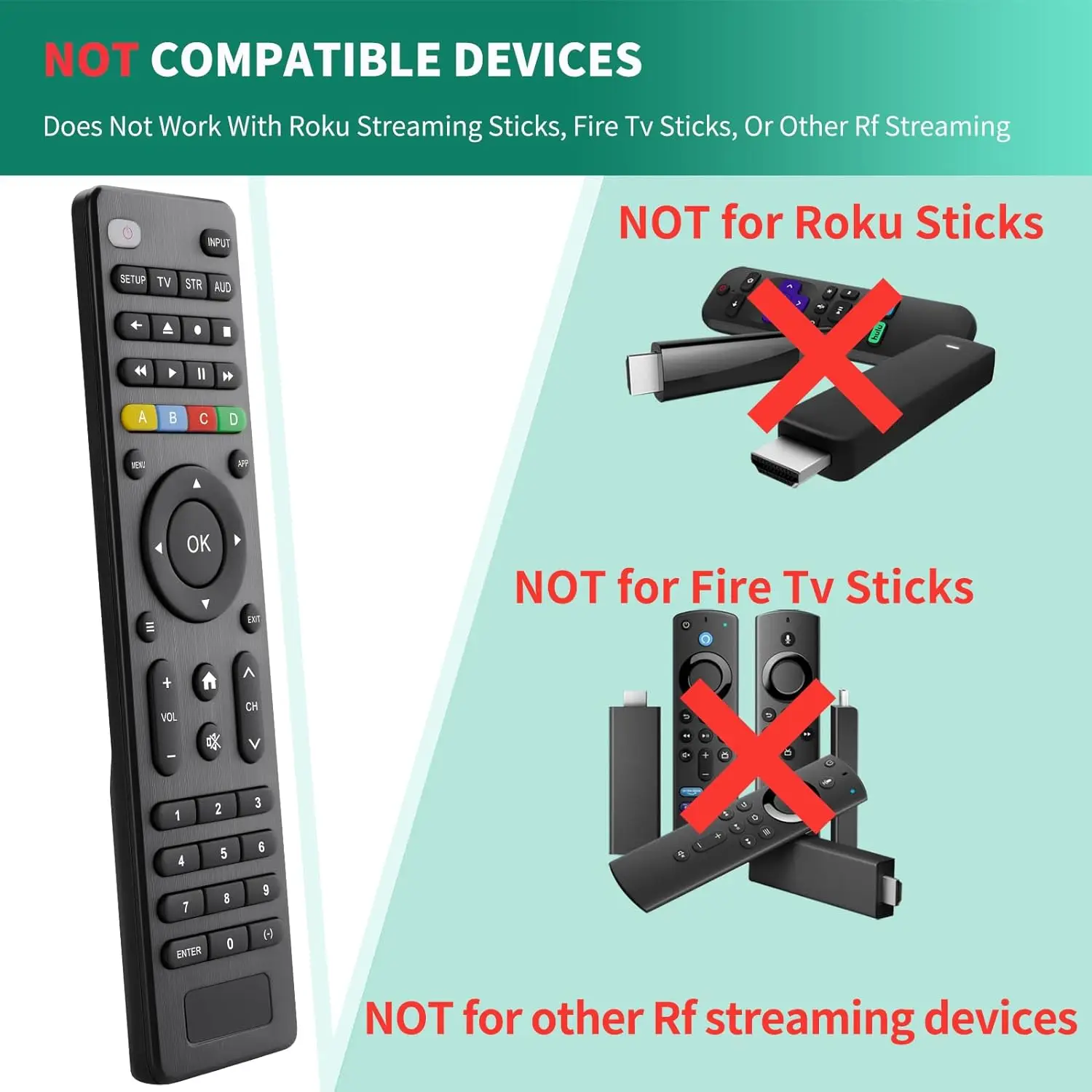 Replacement Universal Remote Control Smart TV IR Remote for Sound Bar Audio TV Box for Samsung LG Sony Phi-lips TCL Etc