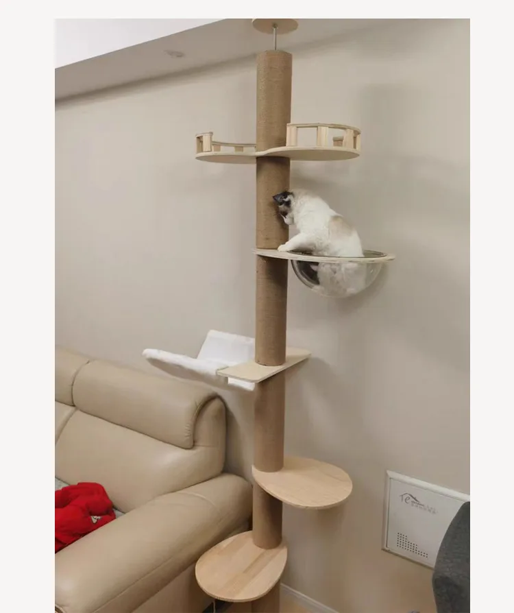 Joyfamily Factory Direct Modern Cat Tree Solid Wood Cat Tree Tower Cat