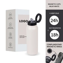 safe Stainless Steel Proof Sports Drink Bottle Thermos Magnetic Water Bottle with Phone Holder Insulated Thermal Coffee Mug