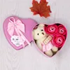 Rose (Trois gros ours en forme de coeur en peluche ours doux)