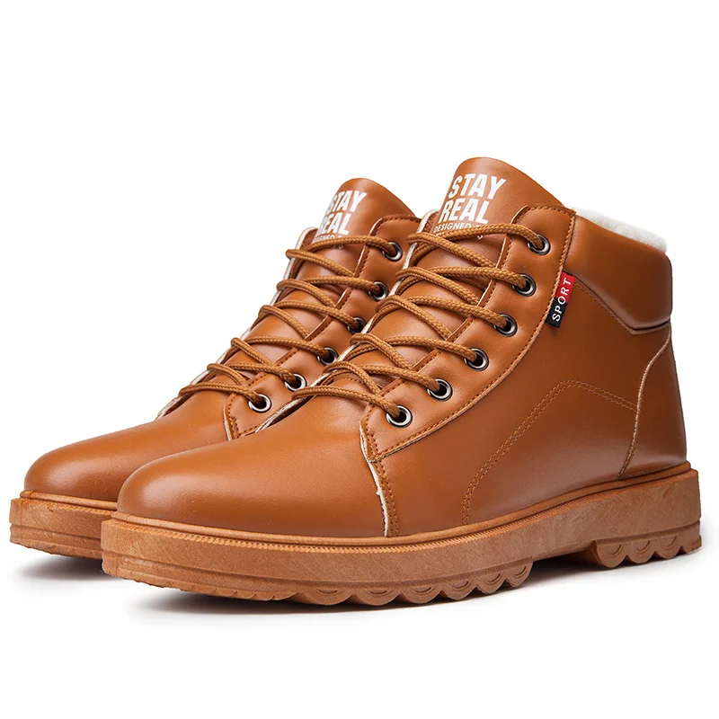 Зимние черные мужские теплые стильные ботинки, удобные высококачественные водонепроницаемые популярные повседневные ботинки для мужчин