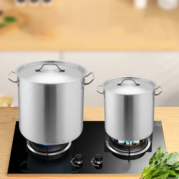 DaoSheng Wholesale 30CM Diameter Cooking Pots Stainless Steel Commercial Kitchen Equipment Round Soup Pots Metal Bucket Barrel