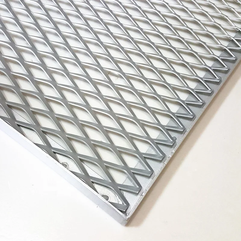 V Type Frame Aluminum Expanded Metal Mesh Facade Panel Support System Perforated Welded Wall Wall Professional Processing