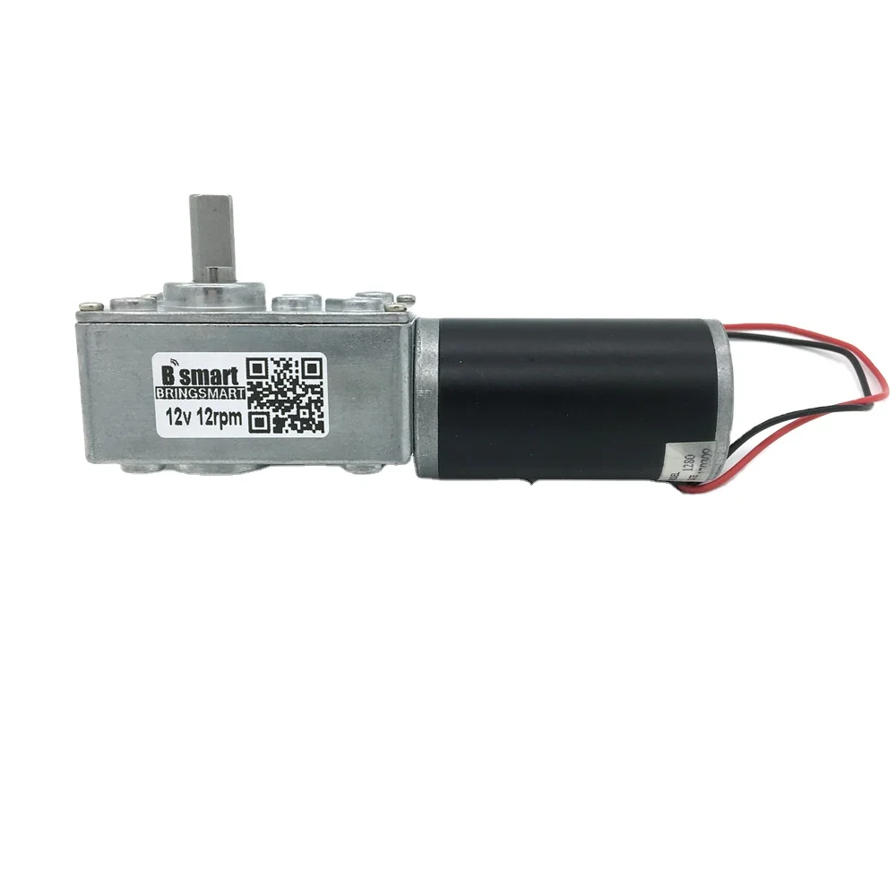 BRINGSMART 12V 27rpm DC Worm Gear Motor With Bracket - 14.5kg.cm Torque, Self-Locking