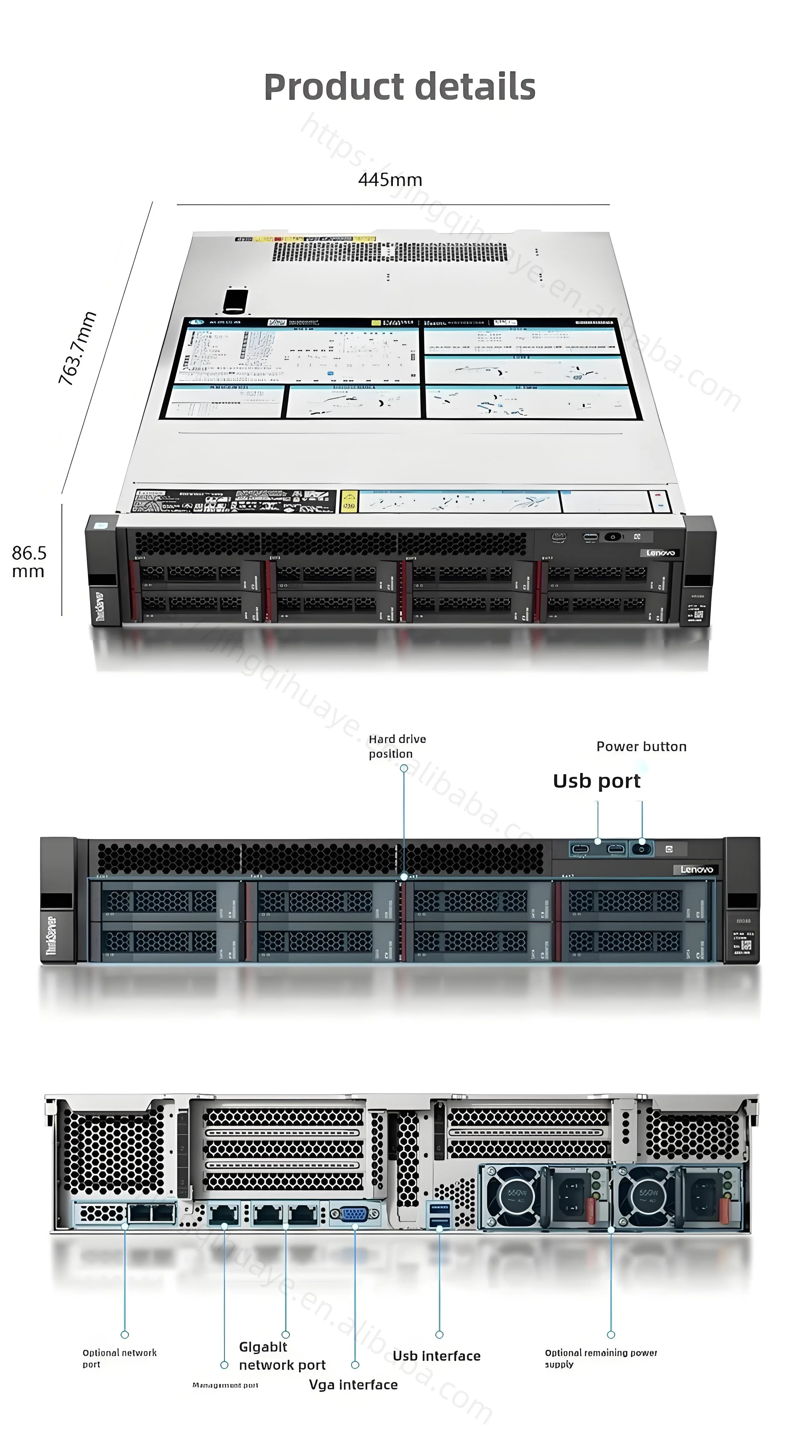 Le-novo ThinkServer SR660 V2 Rack Mounted Server 2x Intel Xeon Silver 4316 40 Cores/128GB 16GB+64GB HDD Three Years Warranty