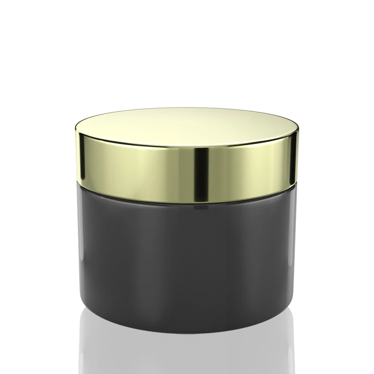 1OZ 2OZ 3OZ 4OZ 5OZ 8OZ Black and Gold Loose Powder Jars  Cosmetic Plastic Jar Matte Black PETG Jars with Rose Gold Lid