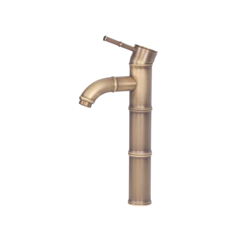 Luxury Tall Bamboo Shaped Brass Basin Tap - Bronze  factory