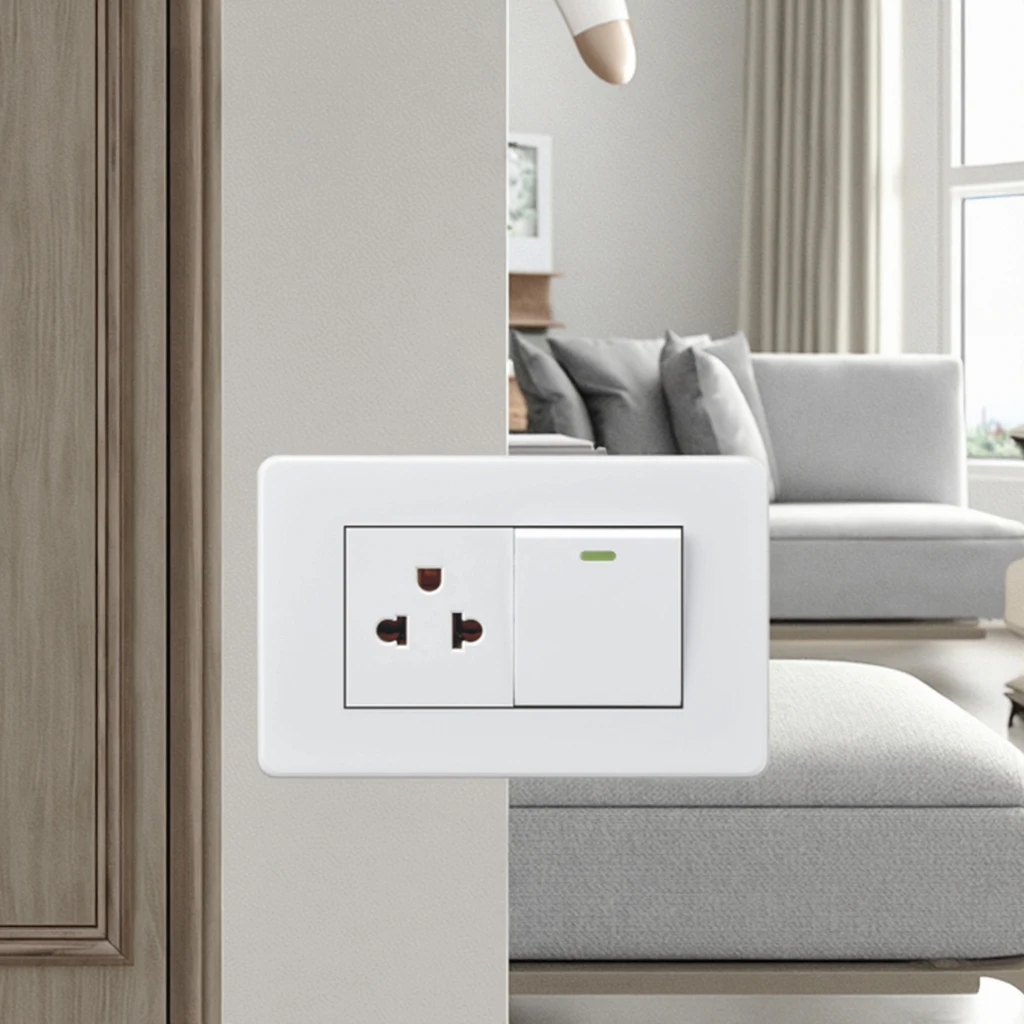VNX Durable Hot Sale New Design Good Quality Modern 15A Us Standard Wall Socket Switch
