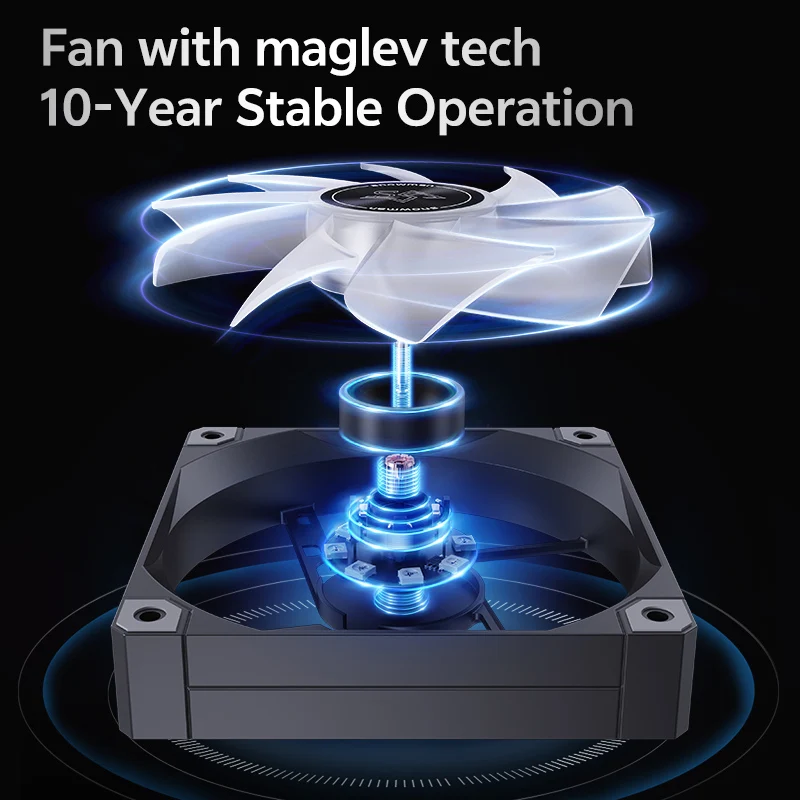 SNOWMAN MT880-V4D White ARGB CPU Cooler - Dual Tower 8 Heat Pipes