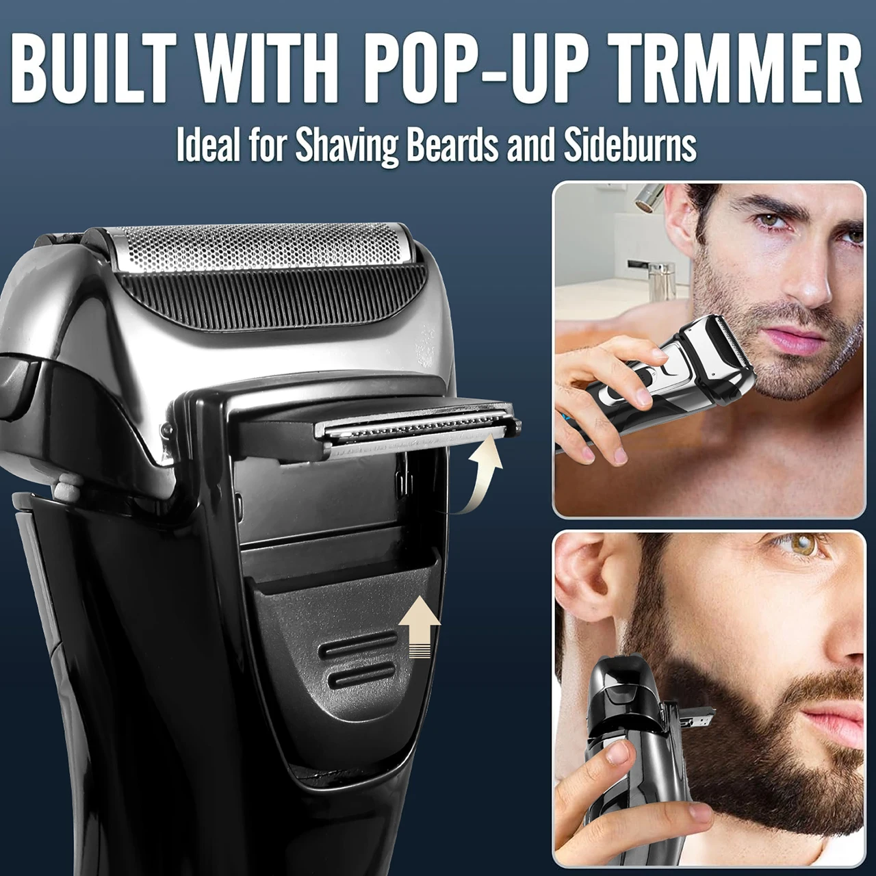 Hatteker Waterproof Electric Head Shaver Beard Trimmer USB