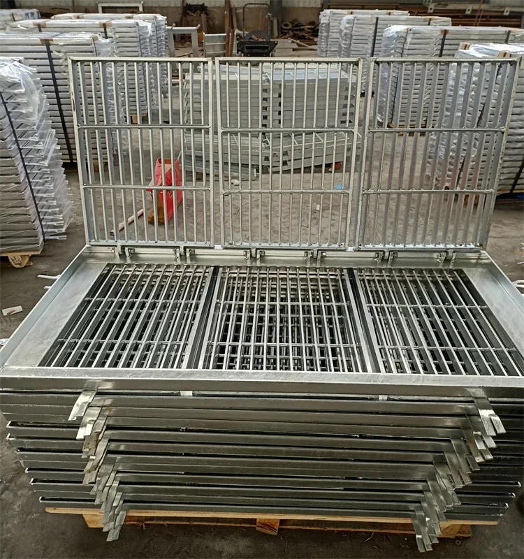 Galvanized Pedestrian Walkway Steel Metal Grating With Hinge Opening and Fishtail for Ditch Drain Cover