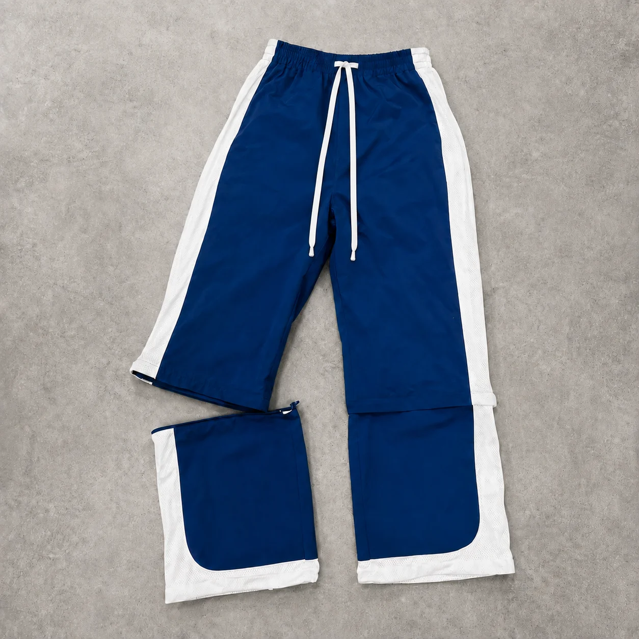 Zip-Off Wide-Leg Track Pants