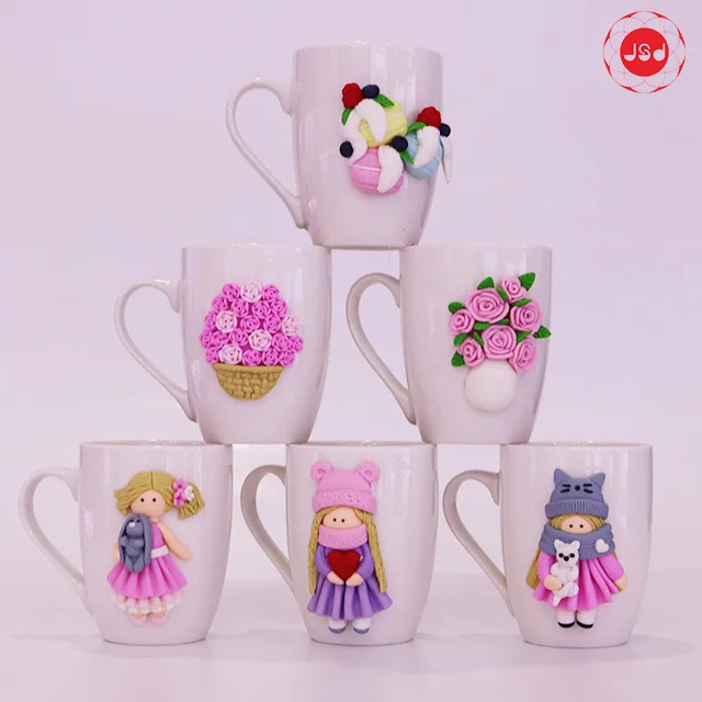 Cute Polymer Clay Girls Ceramic Coffee Mug Funny Gift Mug