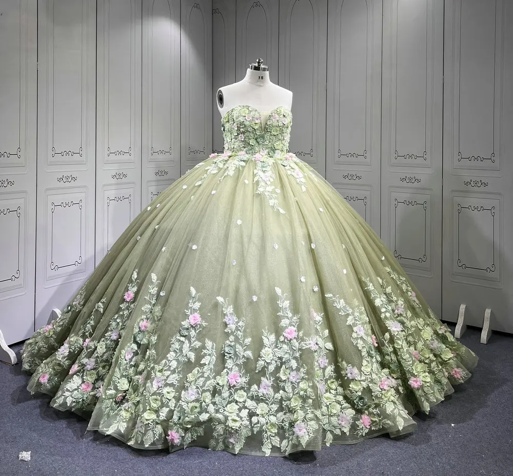 Mumuleo Sage Green Quinceanera Dresses Vestidos De 15 De Xv Aos Quince 2025  Quinceaera Ball Gowns Vestidos Para 16 Aos