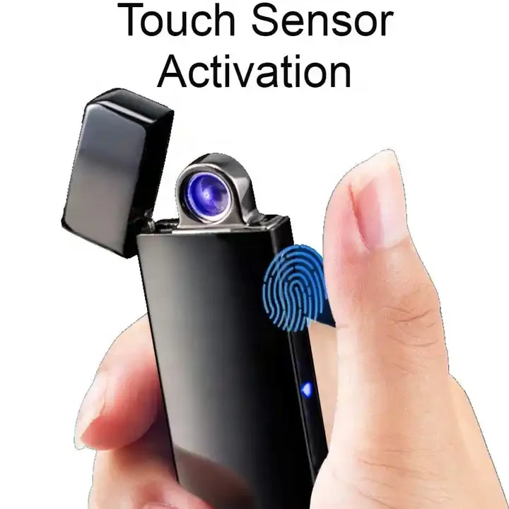 Portable Plasma Lighter with Spinning Arc Free Fire Torch Lighter Metal Cigar Cigarette Lighter for Man Gift
