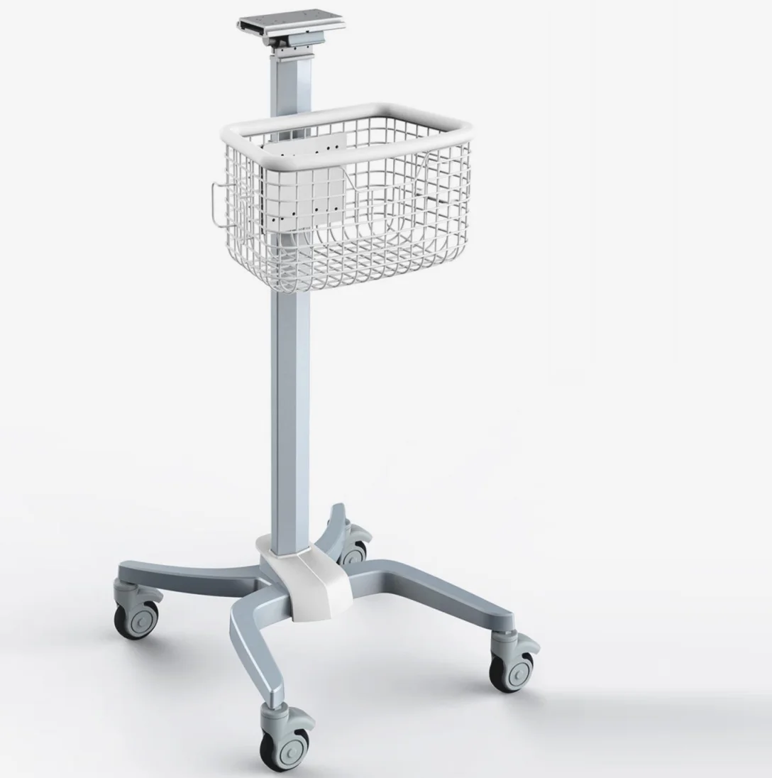 Hospital mobile ECG vital signs monitor trolley