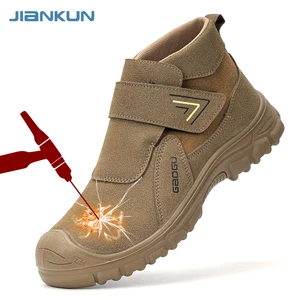 Jiankun Welder Safety Boots European Standard Steel Toe Safety Boots for Construction Sites