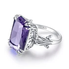 Rings Amethyst 925 Ring Amethyst Vintage Victorian Rings Women Fine Jewelry Simulated Amethyst Gemstone 925 Silver Cocktail Goth Ring