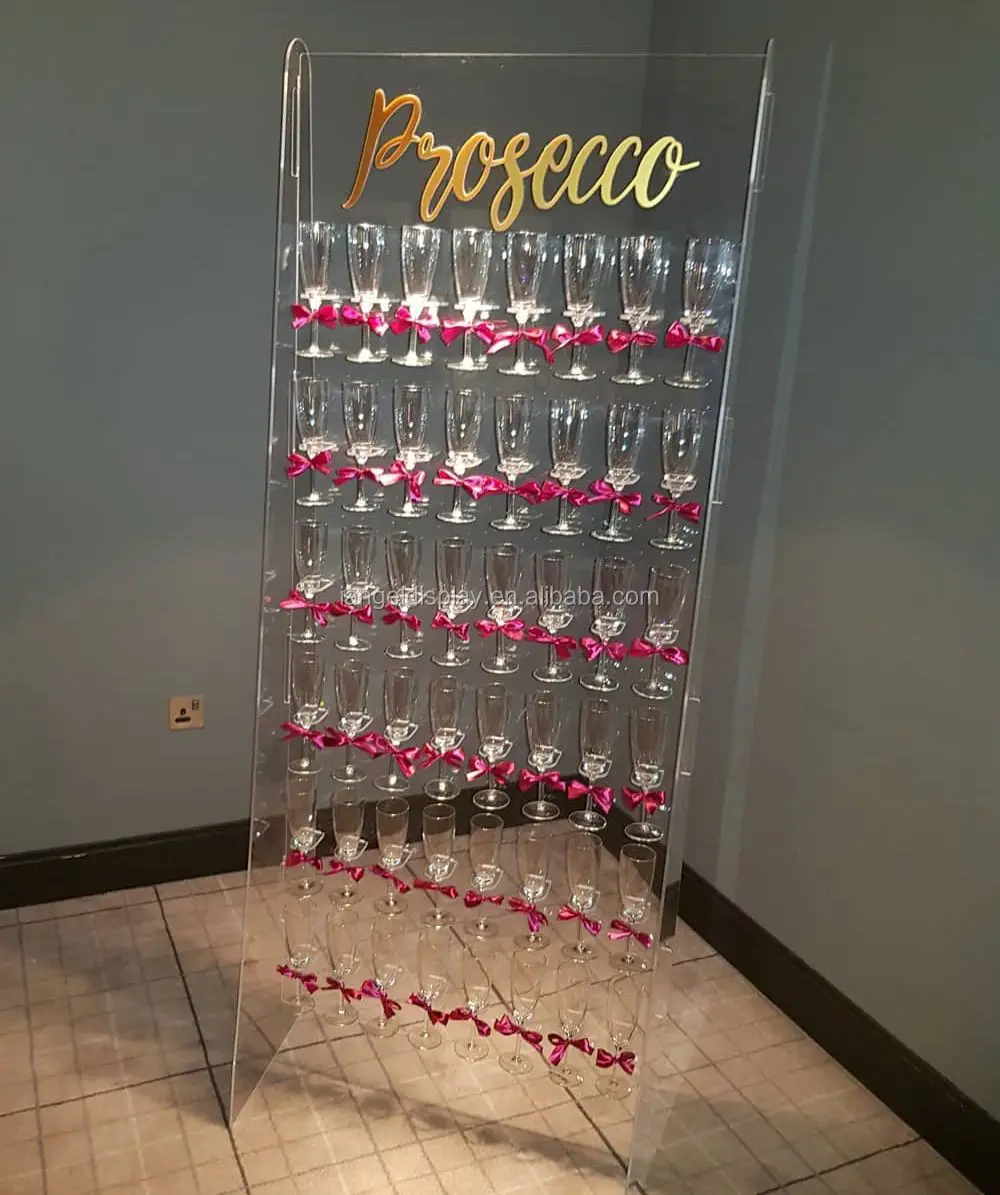 Iangel customized champagne wall wedding display acrylic prosecco wall