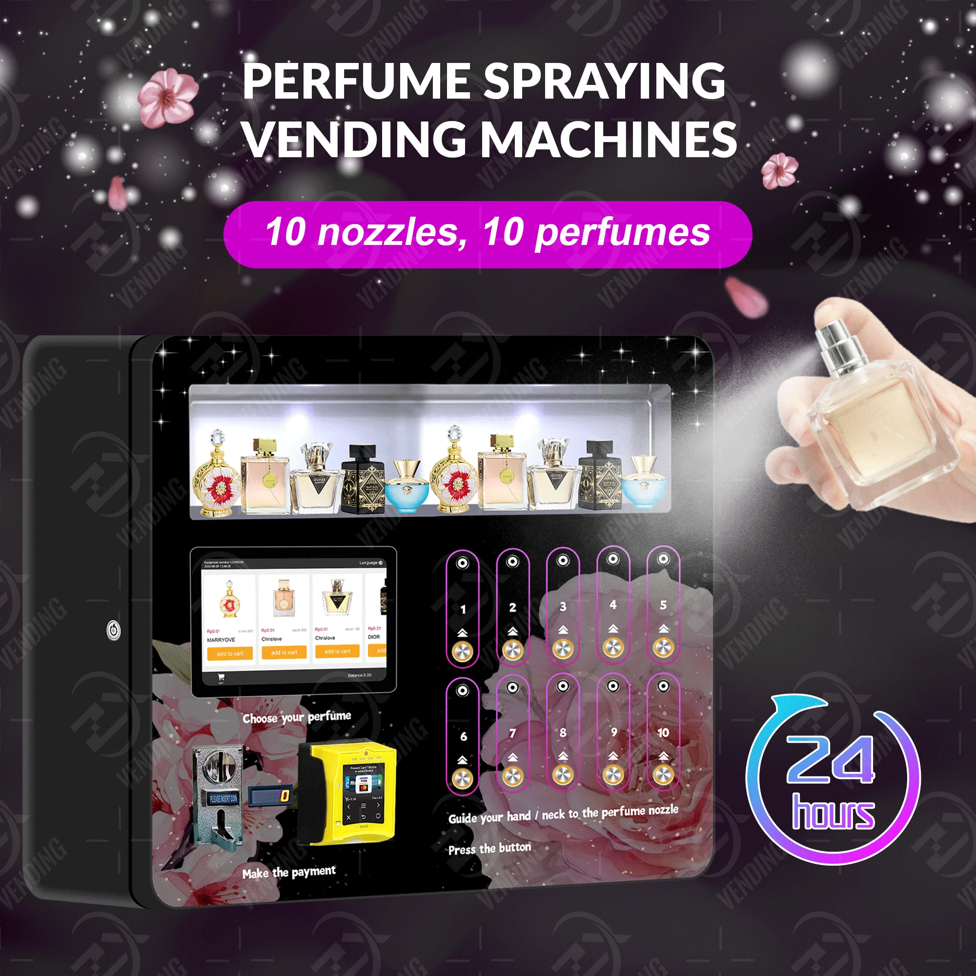 ZXVENDING Perfume Vending Machine - 10 Buttons, Wall Mount