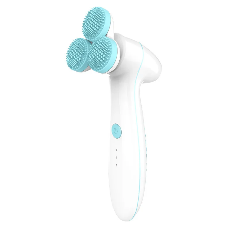 Silicone Facial Cleansing Brush 3 Electrical Head Face Brushes Cleaner New 3D Smart Massage Skin Cle