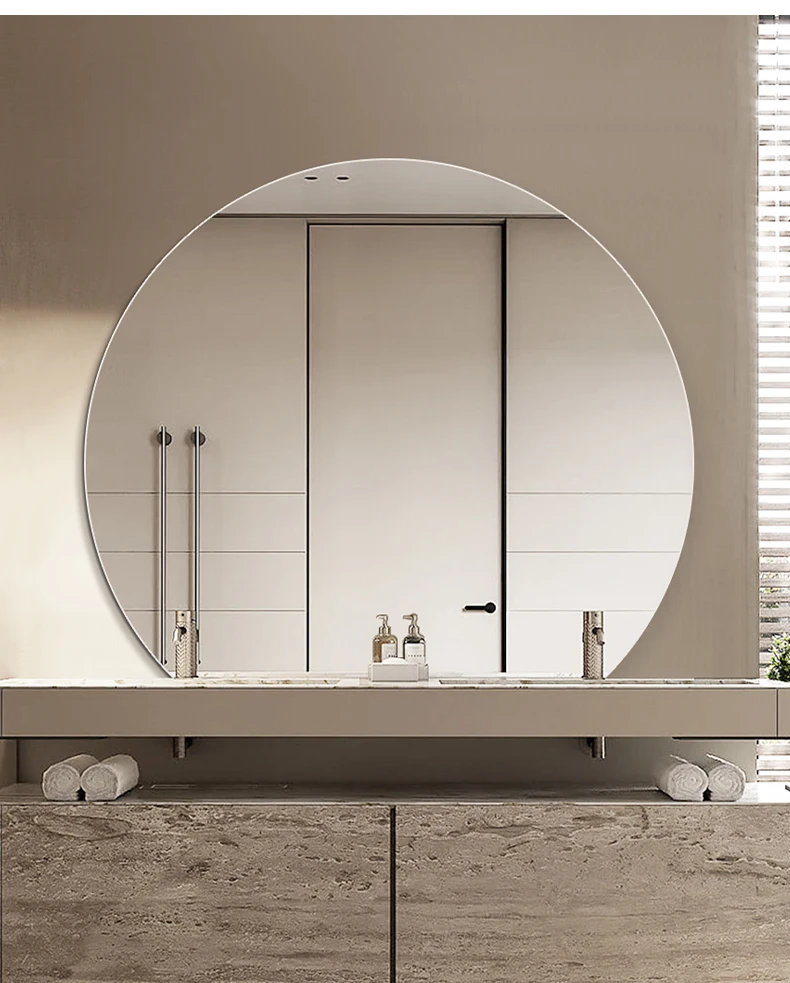 Modern Round Shape LED Bathroom Mirror New Smart Wall-mounted Illuminated Mirror