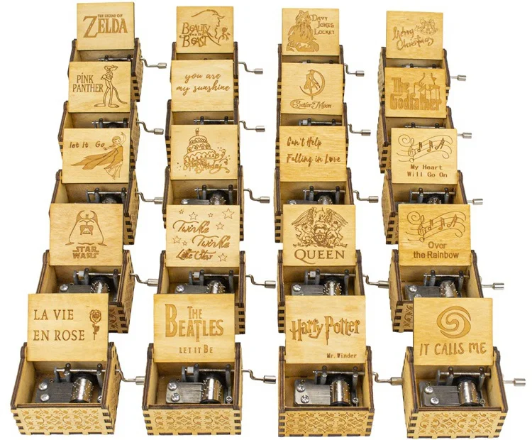 Custom Wooden Harry And Potter Hand Crank Musical Box Buy Harry