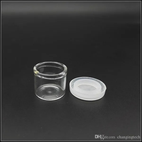 Concentrate Or Oil Containers, 6ml Clear No Neck Glass Concentrate Container with Silicone Cap 6