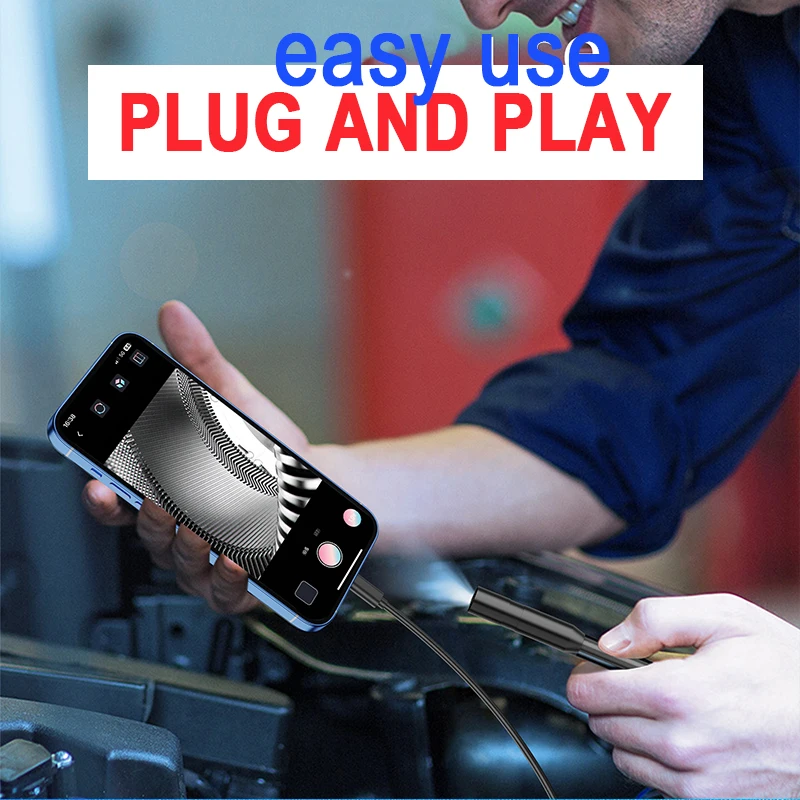 IP68 Waterproof Industrial Endoscope 8 LEDs 8mm Plug and Play ...