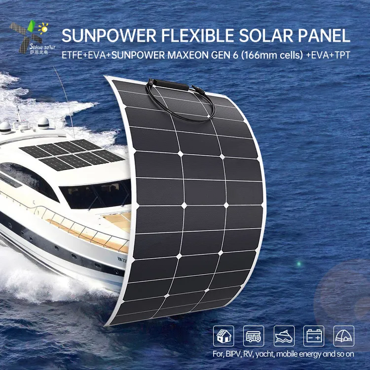 High Efficiency Custom Solar Panel 100 Watt Etfe Sunpower 12v 30w 50w 100w 120w 150w 200w Semi 1035