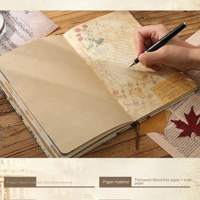 Retro Kraft Paper Coloring Page Notebook - Creative Lock Line Notepad