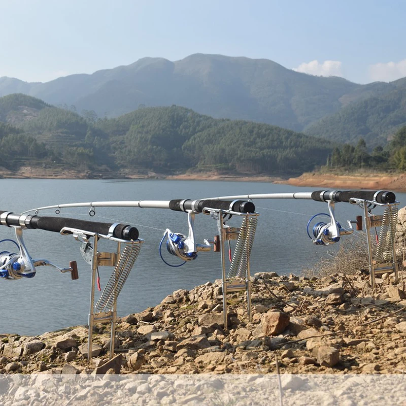 Powerful Tip-Up Hook Setter Double Spring Automatic Fishing Rod Pole Holder
