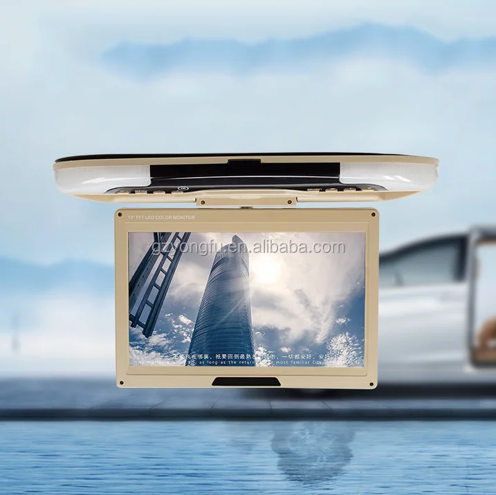 12 Inch Overhead Monitor Digital Tv Screen Vehicle Flip Down Roof Video Player Car Roof Mounted LCD Ceiling Monitor