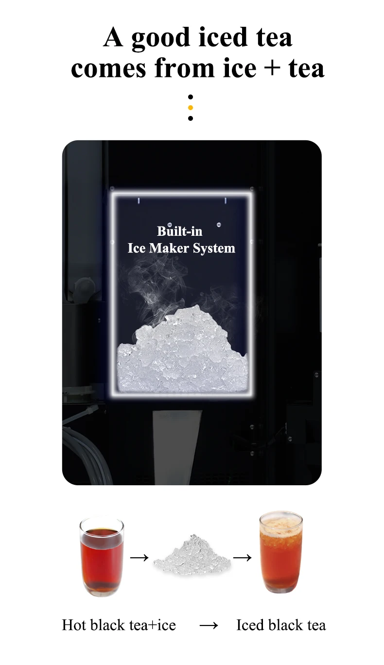 High Quality Street Tea Vending Machines Hot And Cold With Ice Maker