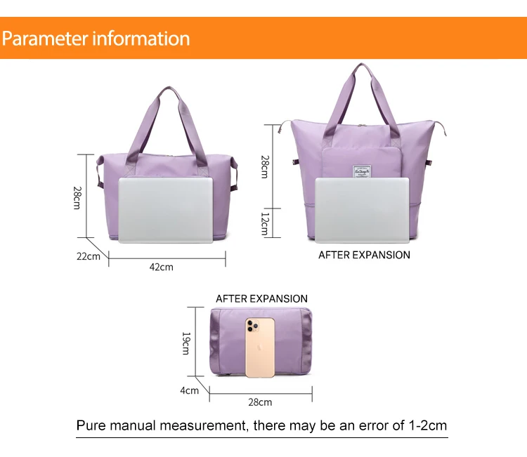New Large Capacity Folding Travel Bags Waterproof Tote Handbag Travel ...