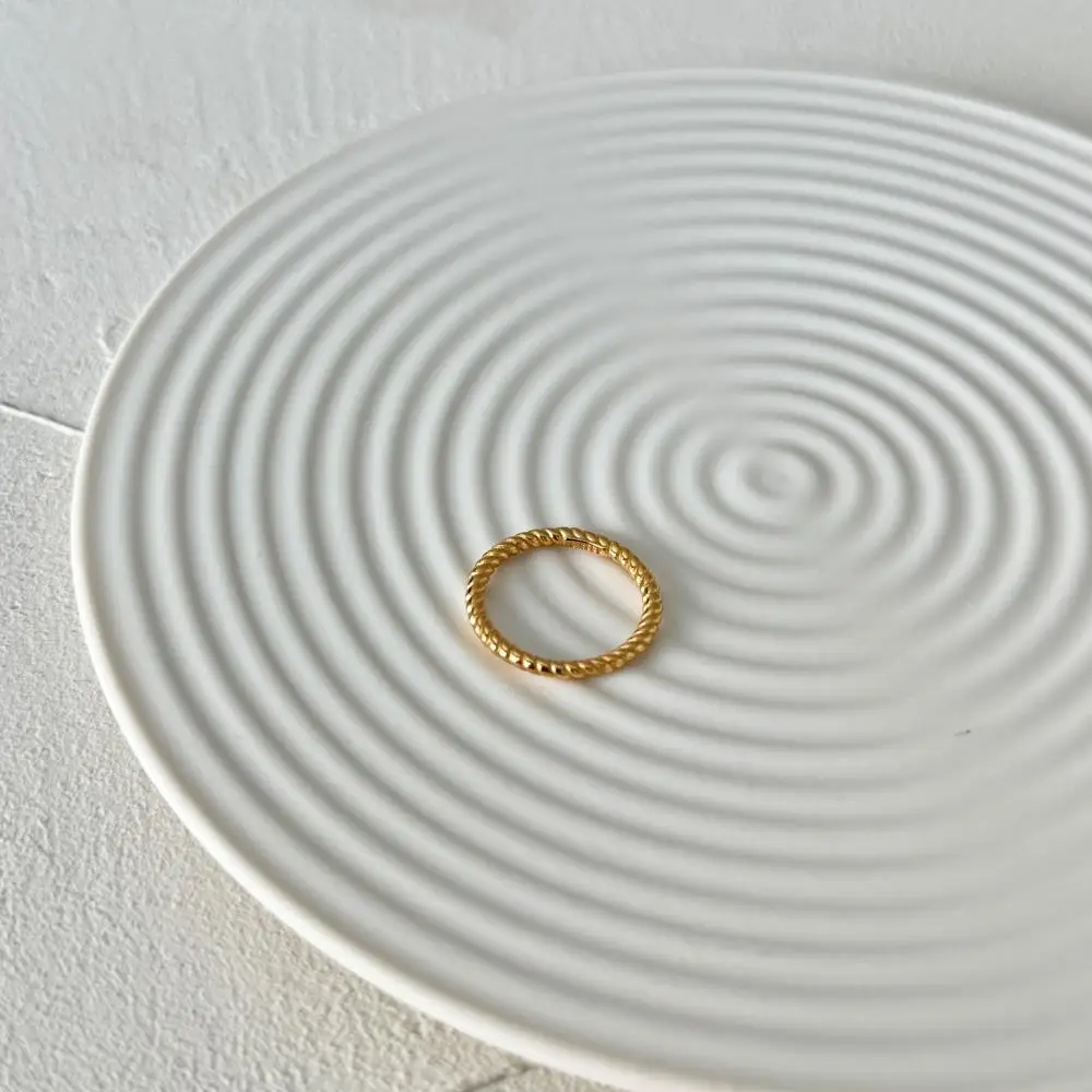 KAKODIY Classic 18K Gold Plated Ring Jewelry Engagement 925 Sterling Silver Snakeskin Pattern Simple Ring detail 1