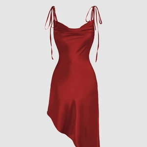 Sexy Alluring Plunging Neckline Sleeveless Irregular Pattern Party Dress in Red Color Suitable for Womens Clothing