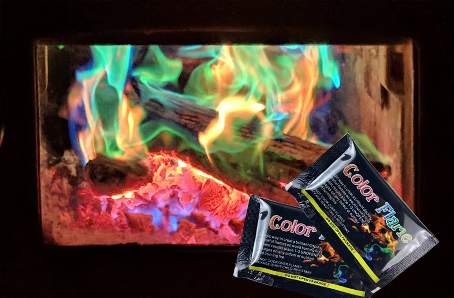 5PCS Fiamme Cosmic Fire Color Packets Polvere Cambia Colore Pulsante A