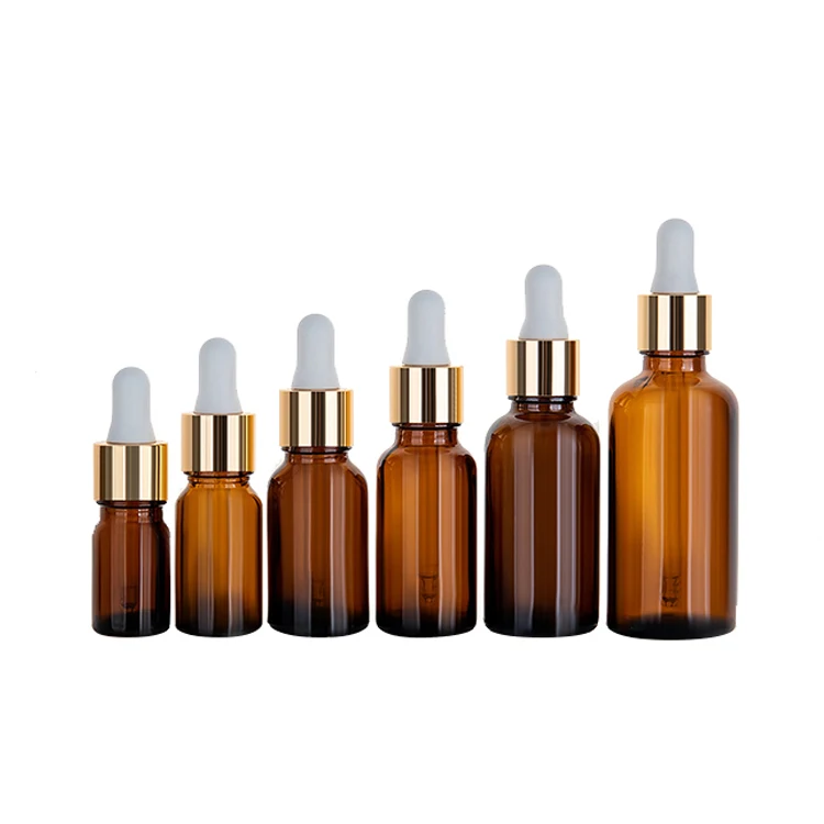 unique creative frosted amber bottles cosmetics glass 10ml essential oil bottles with dropper